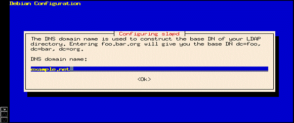 instalace slapd - zadání domény
