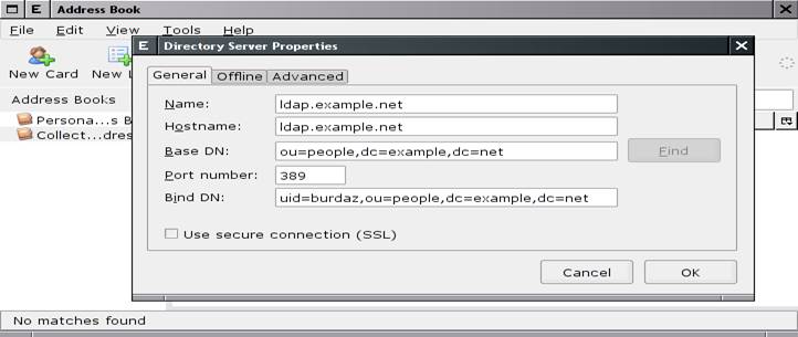 Thunderbird - Address Book - Directory Server Properties