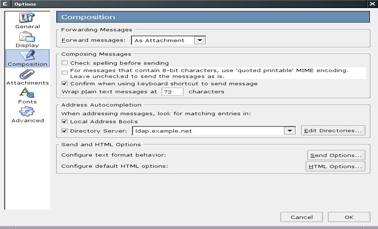Thunderbird - Options - Composition