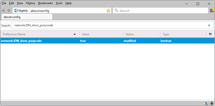 firefox show punycode